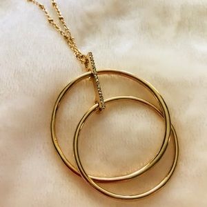 🆕NWT Long Ann Taylor Loft circle pendant necklace